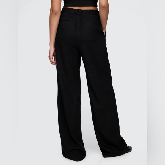 NWT! GAP Black 365 High Rise Linen-Blend Trousers - Multiple 🔹 - Picture 5 of 12